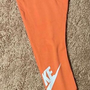 Orange Nike Athletic Leggings Size Medium